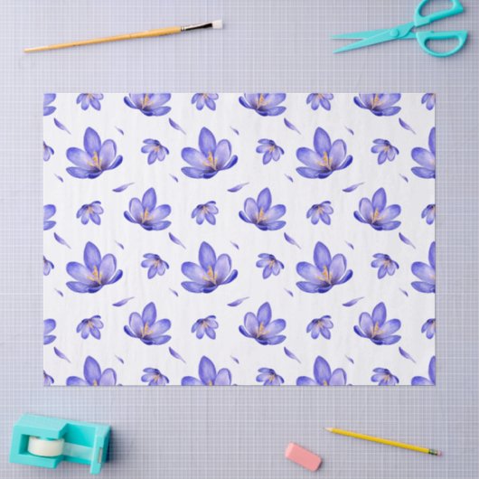 Waterverf Lavendel Bloemen Tissuepapier (Craft)