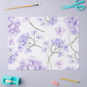Waterverf Lavendel Bloemen  Tissuepapier