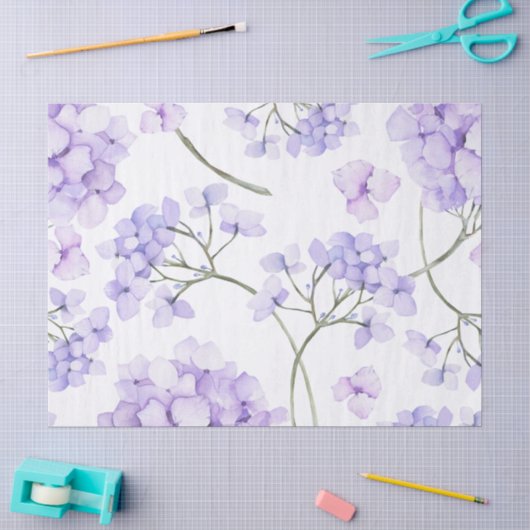 Waterverf Lavendel Bloemen Tissuepapier (Craft)