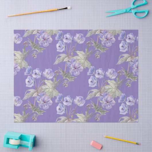 Waterverf Lavendel Bloemen Tissuepapier (Craft)