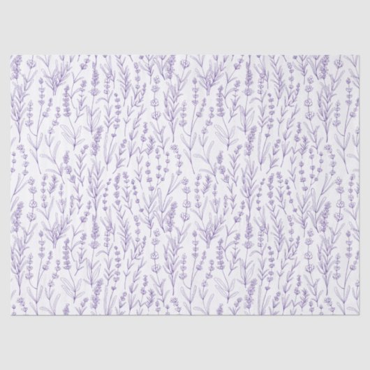 Waterverf Lavendel Bloemen Tissuepapier (Voorkant)