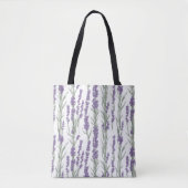 Waterverf Lavendel Bloemen Tote Bag (Voorkant)