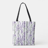 Waterverf Lavendel Bloemen Tote Bag (Achterkant)