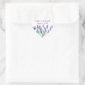 Waterverf Lavendel Bloemen Trouwdatum Hart Sticker (Tas)