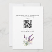 Waterverf Lavendel Bloemen Veld Bruiloft QR code Kaart (Achterkant)