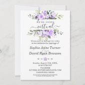 Waterverf Lavendel Bloemen Virtuele Trouwdag Kaart (Voorkant)