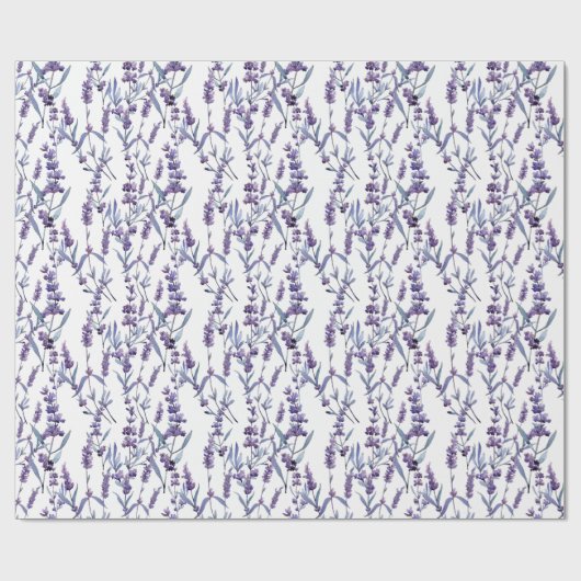 waterverf lavendel bloemenachtergrond cadeaupapier (Vlak)