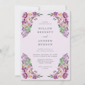Waterverf Lavendel bloemenbruiloft Kaart (Voorkant)