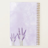 Waterverf Lavendel Bloemengordelmonogram Planner (Achterkant)