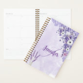 Waterverf Lavendel Bloemengordelmonogram Planner (Display)
