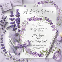 waterverf Lavendel Bloemenkrans Baby Borrel 