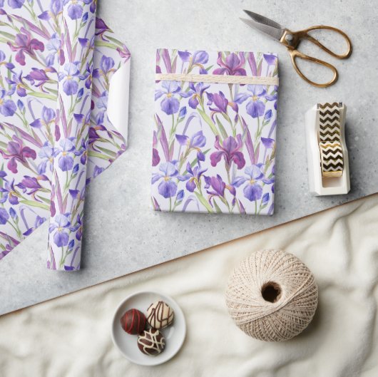 Waterverf Lavendel Bloemig Inpakpapier (Crafts)