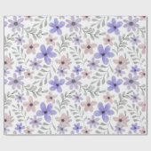 Waterverf Lavendel Bloemig Inpakpapier (Vlak)