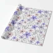 Waterverf Lavendel Bloemig Inpakpapier (Uitgerold)