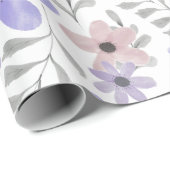 Waterverf Lavendel Bloemig Inpakpapier (Rol Hoek)