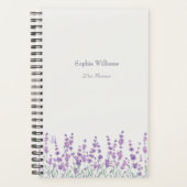 Waterverf Lavendel Bloemig Paarse Rand Planner (Voorkant)