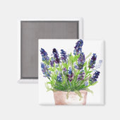 Waterverf Lavendel Bloemstuk Magneet (Voorkant / Achterkant)