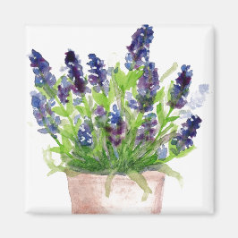 Waterverf Lavendel Bloemstuk Magneet