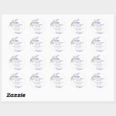 Waterverf Lavendel Bloemzeep Ronde Sticker (Vel)