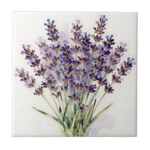 Waterverf Lavendel Boeket Bloemen Tegeltje