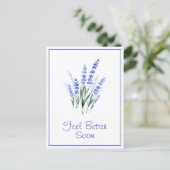 Waterverf Lavendel Boeket Briefkaart (Staand voorkant)
