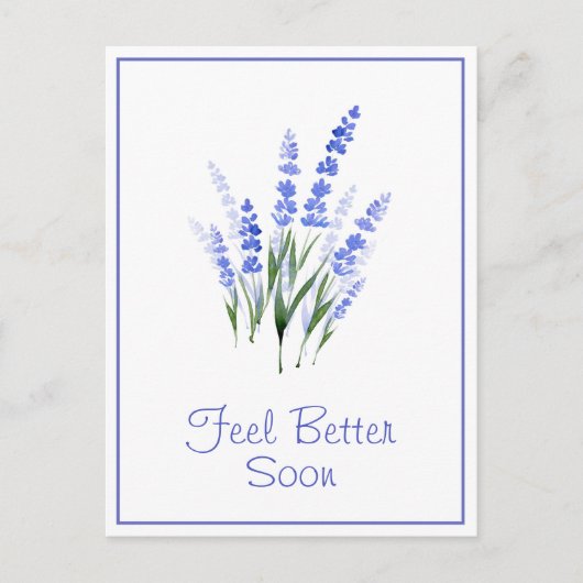 Waterverf Lavendel Boeket Briefkaart (Voorkant)