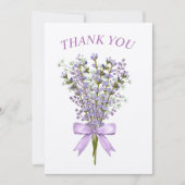 Waterverf lavendel boeket dank u bedankkaart (Voorkant)