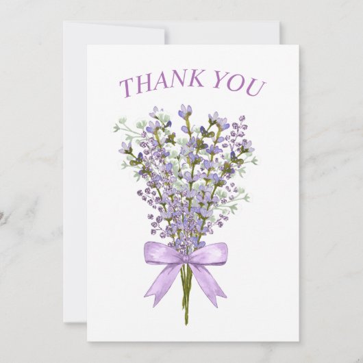 Waterverf lavendel boeket dank u bedankkaart (Voorkant)