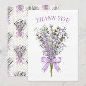 Waterverf lavendel boeket dank u bedankkaart (Voorkant / Achterkant)