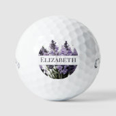 Waterverf lavendel boeket gepersonaliseerd golfballen (Voorkant)