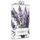 Waterverf lavendel boeket gepersonaliseerd heupfles (Rechts)