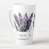 Waterverf lavendel boeket gepersonaliseerd latte mok (Linkerhoek)