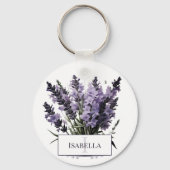 Waterverf lavendel boeket gepersonaliseerd sleutelhanger (Voorkant)
