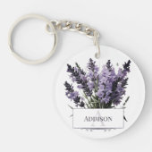 Waterverf lavendel boeket gepersonaliseerd sleutelhanger (Voorkant)