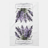 Waterverf lavendel boeket gepersonaliseerd theedoek (Verticaal)