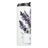 Waterverf lavendel boeket gepersonaliseerd thermosbeker (Gedraaid links)
