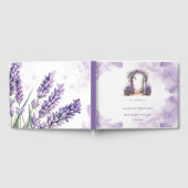 Waterverf Lavendel Boog Tuin Bruiloft Gastenboek (Volledig)