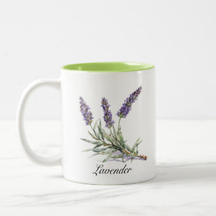 Waterverf Lavendel Botanische Wellness Aangepast Tweekleurige Koffiemok