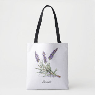 Waterverf Lavendel Botanische Wellness Maatwerk Tote Bag