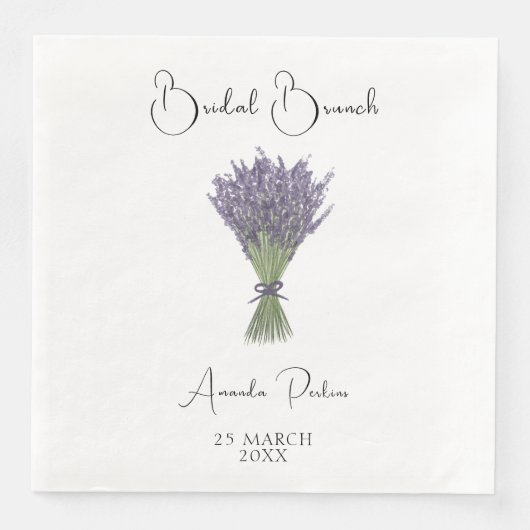 Waterverf Lavendel Bruids Brunch Servet (Voorkant)