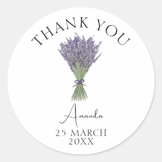 Waterverf Lavendel Bruidsbrunch Bedankt Ronde Sticker (Voorkant)