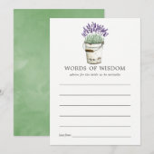 Waterverf Lavendel Bruidsdouche Advies Kaart (Voorkant / Achterkant)