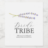 Waterverf Lavendel bruidsmeisje voorstel label Wijn Etiket (Enkel label)