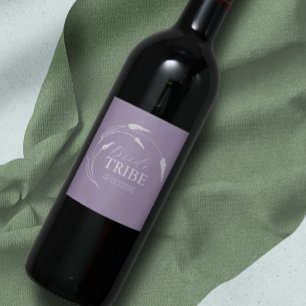 Waterverf Lavendel bruidsmeisje voorstel label Wijn Etiket