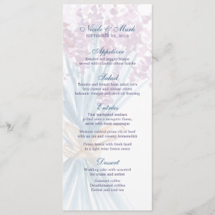 Waterverf Lavendel Bruiloft Menu Kaart