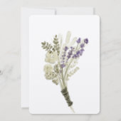 Waterverf Lavendel Bruiloftsborrel Kaart (Achterkant)