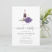 Waterverf Lavendel Cottage Chic Brunch en Moussere Kaart (Staand voorkant)