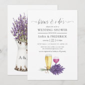 Waterverf Lavendel Drankjes Voor de Ja-Words Kaart (Voorkant / Achterkant)