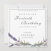 Waterverf Lavendel ELKE Verrassingsverjaardagsfees Kaart (Voorkant)
