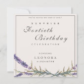 Waterverf Lavendel ELKE Verrassingsverjaardagsfees Kaart (Voorkant)